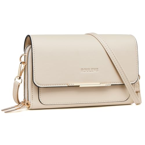 Roulens Klein Handy Umhängetasche,Damen Kleine Umhängetasche,PU Leder Crossbody Schultertasche Reisepass Handytasche mit Kartenschlitz Verstellbar Abnehmbar Schultergurt von Roulens