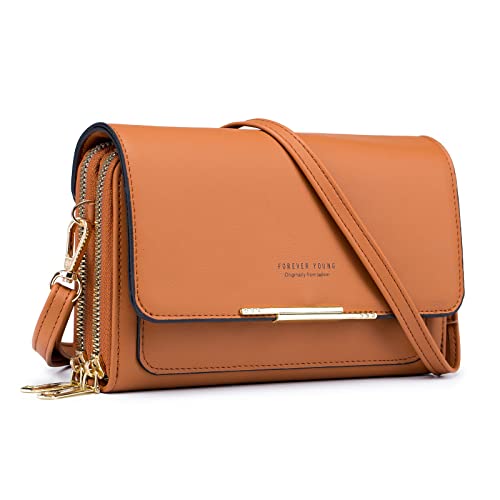 Roulens Klein Handy Umhängetasche,Damen Kleine Umhängetasche,PU Leder Crossbody Schultertasche Reisepass Handytasche mit Kartenschlitz Verstellbar Abnehmbar Schultergurt von Roulens