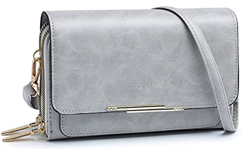 Roulens Klein Handy Umhängetasche,Damen Kleine Umhängetasche,PU Leder Crossbody Schultertasche Reisepass Handytasche mit Kartenschlitz Verstellbar Abnehmbar Schultergurt von Roulens