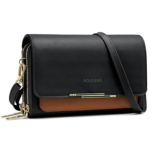 Roulens Klein Handy Umhängetasche,Damen Kleine Umhängetasche,PU Leder Crossbody Schultertasche Reisepass Handytasche mit Kartenschlitz Verstellbar Abnehmbar Schultergurt von Roulens