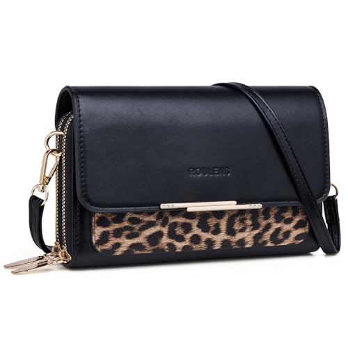 Roulens Klein Handy Umhängetasche,Damen Kleine Umhängetasche,PU Leder Crossbody Schultertasche Reisepass Handytasche mit Kartenschlitz Verstellbar Abnehmbar Schultergurt von Roulens