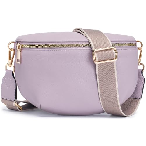 Roulens Kleine Damen Umhängetaschen,Elegant Bauchtasche Damen,Umhängetasche aus Veganes PU Leder,Crossbody Bag Damen,RFID Blockierung Kartenschlitz Brusttasche mit Verstellbar Abnehmbar Breiter Gurt von Roulens