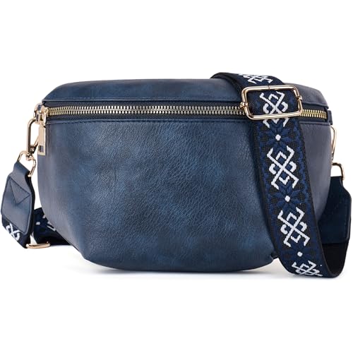 Roulens Kleine Damen Umhängetaschen,Elegant Bauchtasche Damen,Umhängetasche aus Veganes PU Leder,Crossbody Bag Damen,RFID Blockierung Kartenschlitz Brusttasche mit Verstellbar Abnehmbar Breiter Gurt von Roulens