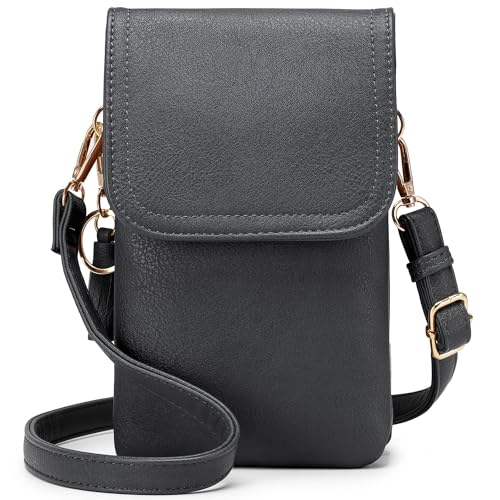 Roulens kleine Handy Umhängetasche Damen, Handytasche mit Geldbörse zum Umhängen, PU Leder Tasche damen für Frauen Designer, verstellbarer Riemen und Schlüsselanhänger von Roulens