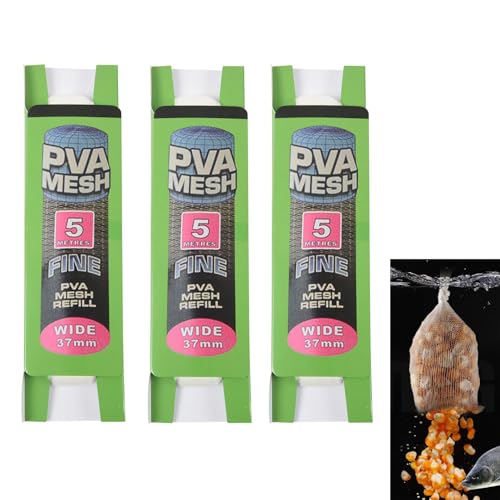 Roundsky 3X 5M PVA 37mm wasserlösliche PVA-Nachfüllung, Netzwerk-Nachfüllung für Nistgeräte, spezielle Köder Netz für Angeln Roundsky 3X 5M PVA 37mm wasserlösliche PVA-Nachfüllung, Netzwerk-Nachfüllung für Nistgeräte, spezielle Köder Netz für Angeln von Roundsky
