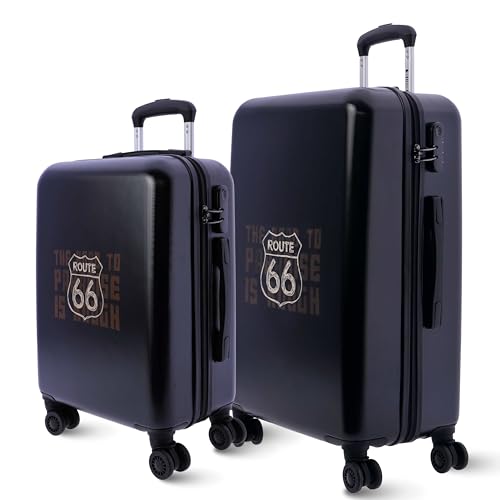Route 66 Kofferset - Handgepäck Koffer 55x40x20 Und Koffer mittelgroß 66x44x24 - mit 4 Rollen 360º leicht- Hartschalenkoffer - ABS - 33 L - Trolley - Carry on Luggage Route 66 Kofferset - Handgepäck Koffer 55x40x20 Und Koffer mittelgroß 66x44x24 - mit 4 Rollen 360º leicht- Hartschalenkoffer - ABS - 33 L - Trolley - Carry on Luggage von Route 66