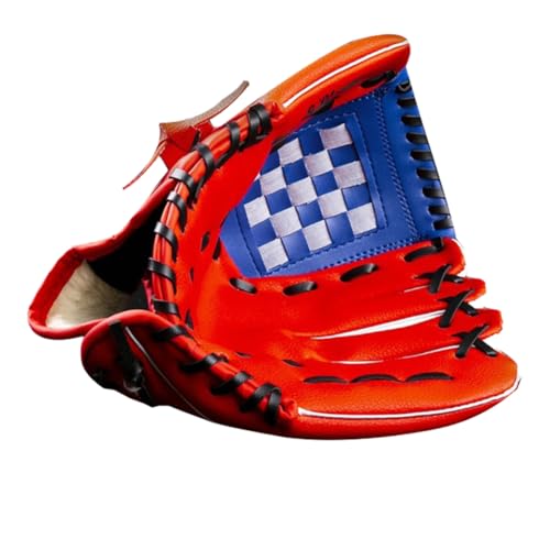 Roxvue 10,5 Baseballhandschuhe Feldhandschuhe Professionelle Baseball- und Softball-PU-Fanghandschuhe Rot und Blau von Roxvue