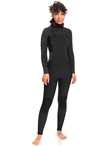 Roxy 5/4/3mm Swell Series - Hooded Chest Zip Wetsuit for Women - Chest-Zip Neoprenanzug mit Kapuze - Frauen - 14 - Schwarz. von Roxy