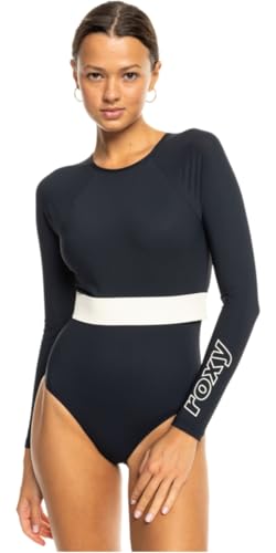 Roxy Damen Active One Piece Surfsuit - Anthrazit - Langarm - Typ: Active Langarm Reißverschluss Einteiler - Passform: von Roxy