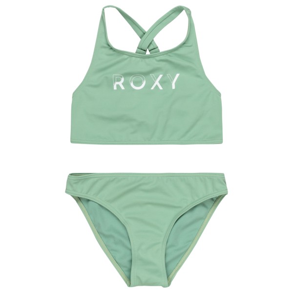 Roxy - Girl's Solid Active Crop Top Set - Bikini Gr 8 Years grün Roxy - Girl's Solid Active Crop Top Set - Bikini Gr 8 Years grün von Roxy