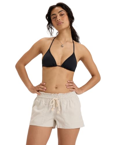 Roxy Oceanside - Leinen Strand Shorts für Frauen Grau von Roxy