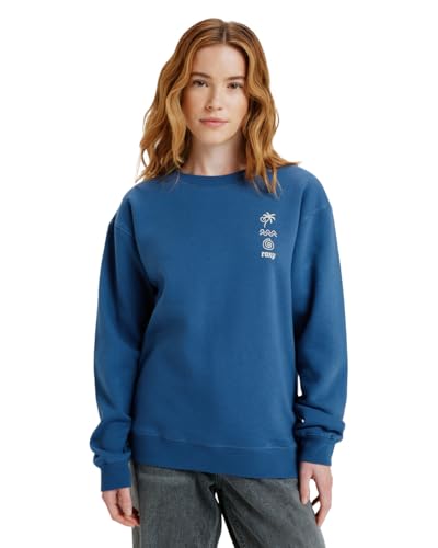 Roxy Surf Stoked Crew Brushed Vint Fleecepullover, Blau, Größe XS von Roxy