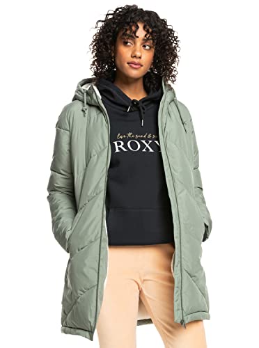 Roxy Better Weather - Länger geschnittene Steppjacke mit Kapuze für Frauen Grün von Roxy