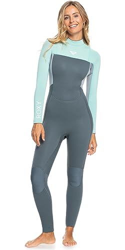 Roxy 4/3mm Prologue - Back Zip Wetsuit for Women - Wetsuit mit Reißverschluss am Rücken - Frauen - 12 - Grün. von Roxy