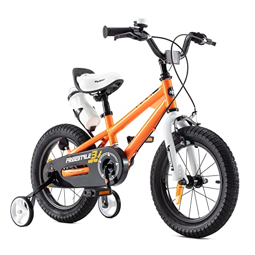 RoyalBaby Kinderfahrrad Mädchen Junge Freestyle BMX Kinderfahrrad Kinderfahrrad 12 Zoll Orange von RoyalBaby