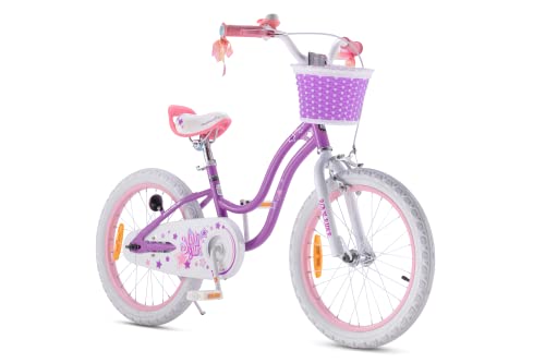 RoyalBaby Stargirl Kinderfahrrad Mädchen Fahrrad Hand- und Rücktrittbremse 16 Zoll ab Jahre Kinder Fahrrad Lilac von RoyalBaby