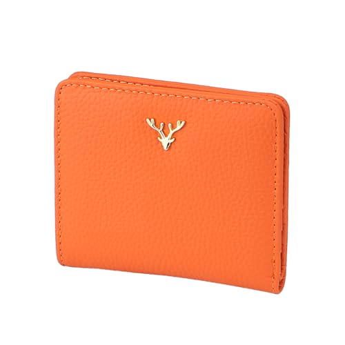 Royal Bagger Kurz brieftaschen für Frauen Echtes Kuhleder im koreanischen Stil Geldbörsen Mode Bifold Geldbörse Geldbörse Karten halter (Orange) von Royal Bagger