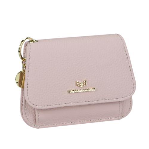 Royal Bagger Multi-Card Slots Kurze Brieftasche Echtes Leder Kreditkarteninhaber RFID-Blockierung Münze Geldbeutel mit Schlüsselanhänger 2443 (Rosa) von Royal Bagger