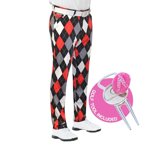 ROYAL & AWESOME HERREN-GOLFHOSE, Mehrfarbig (Diamonds in the Rough), W32/L32 von Royal & Awesome