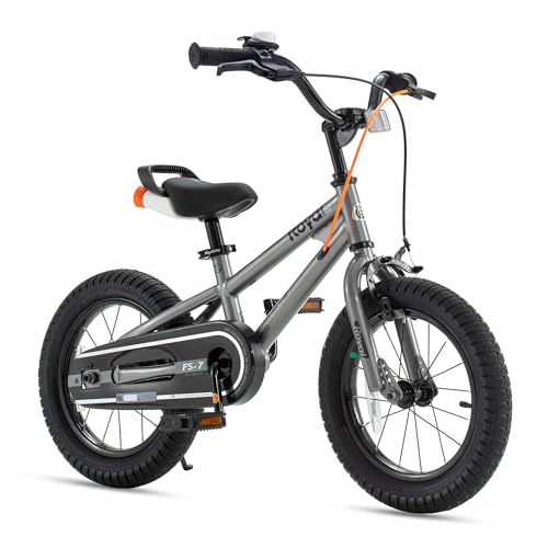 RoyalBaby Jungen RB14-FS7SH Kinderfahrrad, Fs-7 Grau, Kids Bike von RoyalBaby