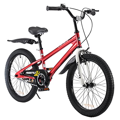 RoyalBaby Kinderfahrrad Mädchen Junge Freestyle BMX Fahrrad Kids Kinderfahrrad 20 Zoll Rot von RoyalBaby