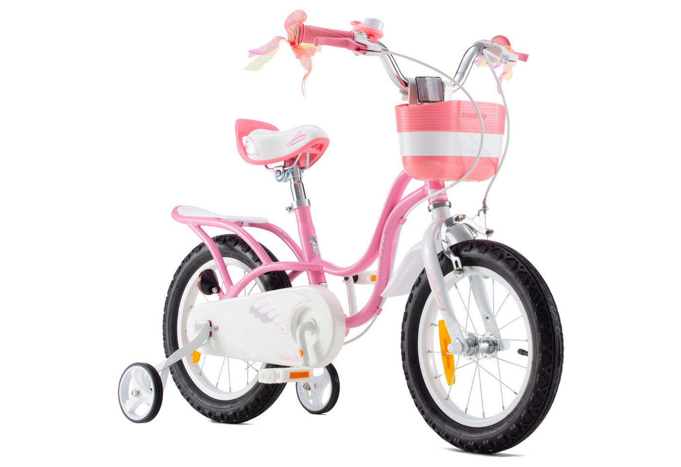 RoyalBaby Kinderfahrrad Rosa Little Swan Kinder Fahrrad für Mädchen, 1 Gang, mit Stützräder von RoyalBaby