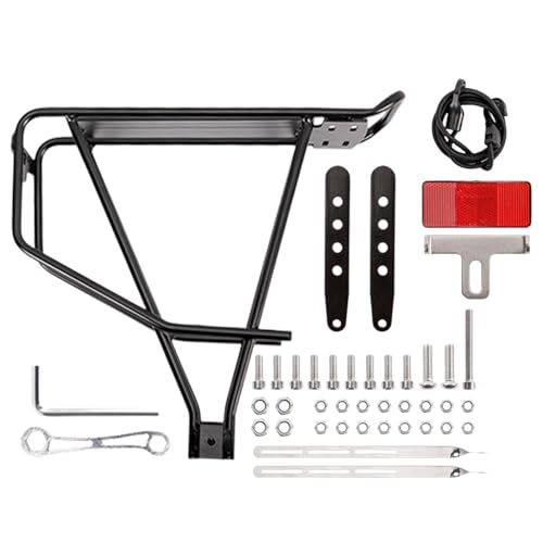 Cycle Rear Rack, Multipurpose Aluminum Alloy Rack, Black Cycle Luggage Carrier, Wear Resistant Bikes Rack, Strong Back Rack, Lightweight Cycle Carrier, Versatile Accessories, von Rqrdww