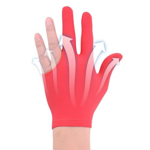 Rrlihjgu Billard-Handschuhe für die Linke Hand, Pool-Handschuhe für die Linke Hand | Fingerlose Billardhandschuhe,3-Finger-Pool-Handschuhe, Billard-Shooter, Queue-Sporthandschuhe, Show-Handschuhe für von Rrlihjgu