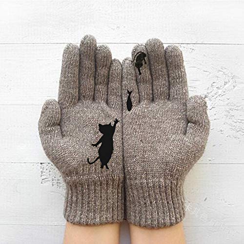 Rrongwn Strickhandschuhe Damen Touchscreen Thermohandschuhe Gestrickte Winterhandschuhe Klassische Sports Wollhandschuhe Warme Skihandschuhe Dicke Isolierte Sporthandschuhe Wollhandschuhe von Rrongwn