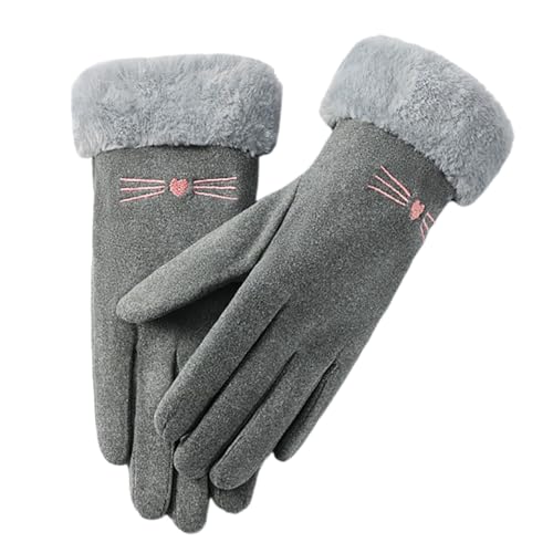 Rrongwn Thermo Handschuhe Damen Fleece Gefütterte Warme Handschuhe Dick Wolle Skihandschuhe Touchscreen Thermohandschuhe Fahrradhandschuhe Verdickte Winterhandschuhe von Rrongwn