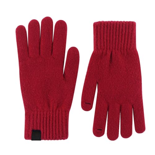 Rrongwn Winter Handschuhe Damen Touchscreen Thermohandschuhe Flexible Strickhandschuhe Verdickte Winterhandschuhe Radfahren Snowboarden Warme Laufhandschuhe Baumwollstrick Handschuhe von Rrongwn