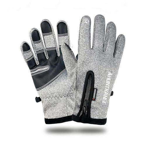 Rtyweth Winter-Outdoor-Ski-Handschuhe, Fahrradhandschuhe, Winter, winddicht, wasserdicht, Kältehandschuhe, widerstandsfähig, warm und mit Reißverschluss von Rtyweth