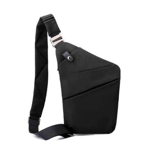 Ruarby Crossbody Bag Gürteltasche für Erwachsene Brusttasche über die Schulter Tasche für Unisex, Schwarz , Left shoulder von Ruarby