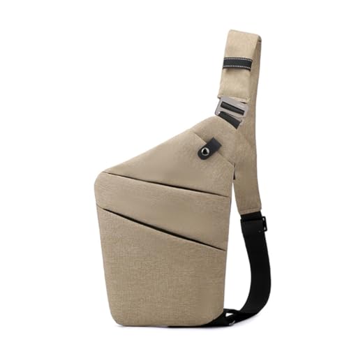 Ruarby Crossbody-Tasche Gürteltasche für Erwachsene Brusttasche über der Schultertasche für Unisex, khaki, Right shoulder von Ruarby