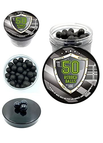 Rubber Balls in .50 Caliber 100 x Hochwertige 1,6 Gramm Hart Gummi Kugeln Reusable Paintballs für Selbst- und Heimverteidigung Training Pistolen in 50 Kaliber von Rubber Balls