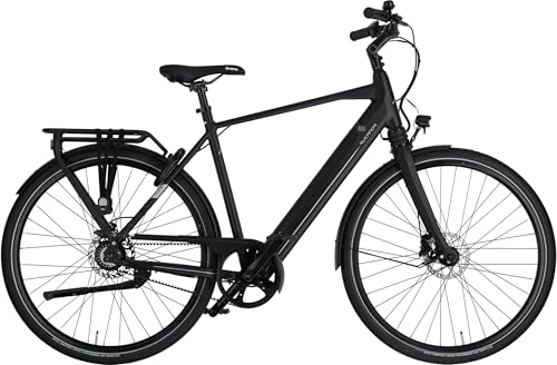 Rucanor Urban Plus Elektrofahrrad für Herren 28 Zoll - E-bike 53 cm - Pedalkraftsensor - Vordergabel Federung - Hinterradmotor - Mattschwarz von Rucanor