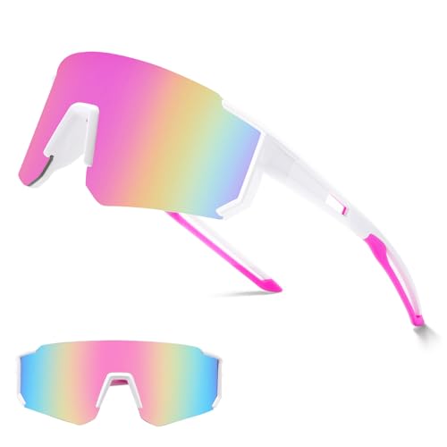 Ruikdly Fahrradbrille Schnelle Brille Schnelle Brille Rave Herren Rennrad Brille Sport Sonnenbrille UV400 Schutz für Herren Damen Outdooraktivitäten Wie Radfahren Laufen Glof Ski im Freien von Ruikdly