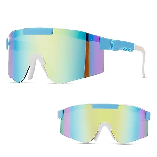 Ruikdly Schnelle Brille, Fahrradbrille mit Verstellbarem Bügel, Schnelle Brille Herren Damen UV400 Schutz Polarisierte Sonnenbrille für das Reiten, Skifahren und Angeln im Fallschirmspringen von Ruikdly