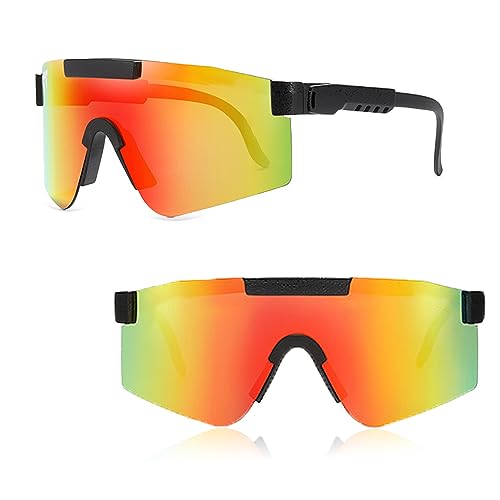 Ruikdly Schnelle Brille Rave Polarisierte Sportbrille Fahrradbrille Herren Sportsonnenbrillen für Herren Sonnenbrille Fahrrad für Outdoorsport Radfahren Fahren Laufen Golf Baseball von Ruikdly