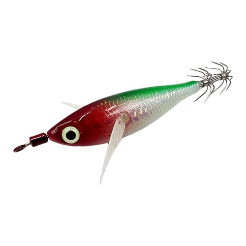 Squid Jigs Salzwasser, Salzwasser-Trolling-Köder, Lachs Jigs 3D Angelköder, Animierte Köder, Salzwasser-Jigs, Tiefsee-Angelköder, Tintenfischköder für Oktopus-Tintenfische von Ruilonghai