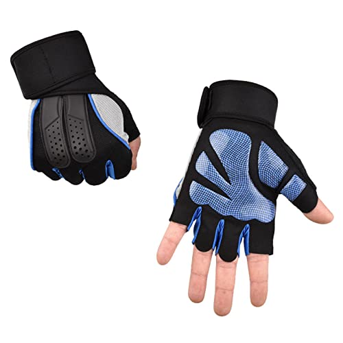 Ruiqas Anti- Slip Gym Gloves Fingerless Exercise Gloves with Wrist Support for Weightlifting Pull- ups Fitness von Ruiqas