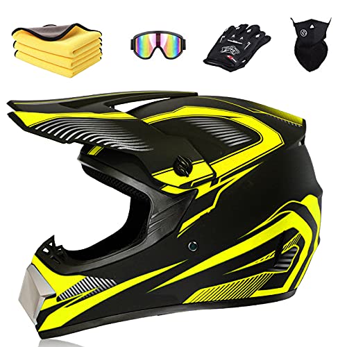 Ruiqieor Motorradhelm Motocross Helm Kinder Cross Helms Motorbike ATV MTB Freien Sport Motorcycle Helmet Set mit Handschuhen Brille,Black Yellow,S:52-56cm Ruiqieor Motorradhelm Motocross Helm Kinder Cross Helms Motorbike ATV MTB Freien Sport Motorcycle Helmet Set mit Handschuhen Brille,Black Yellow,S:52-56cm von Ruiqieor