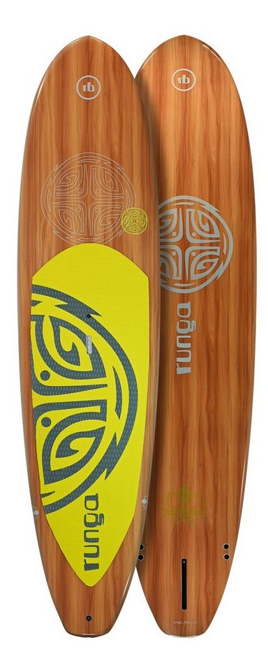 Runga-Boards SUP-Board ROTA YELLOW Hard Board Stand Up Paddling SUP, Allrounder, (Set 9.6, Inkl. coiled leash & 3-tlg. Finnen-Set) von Runga-Boards