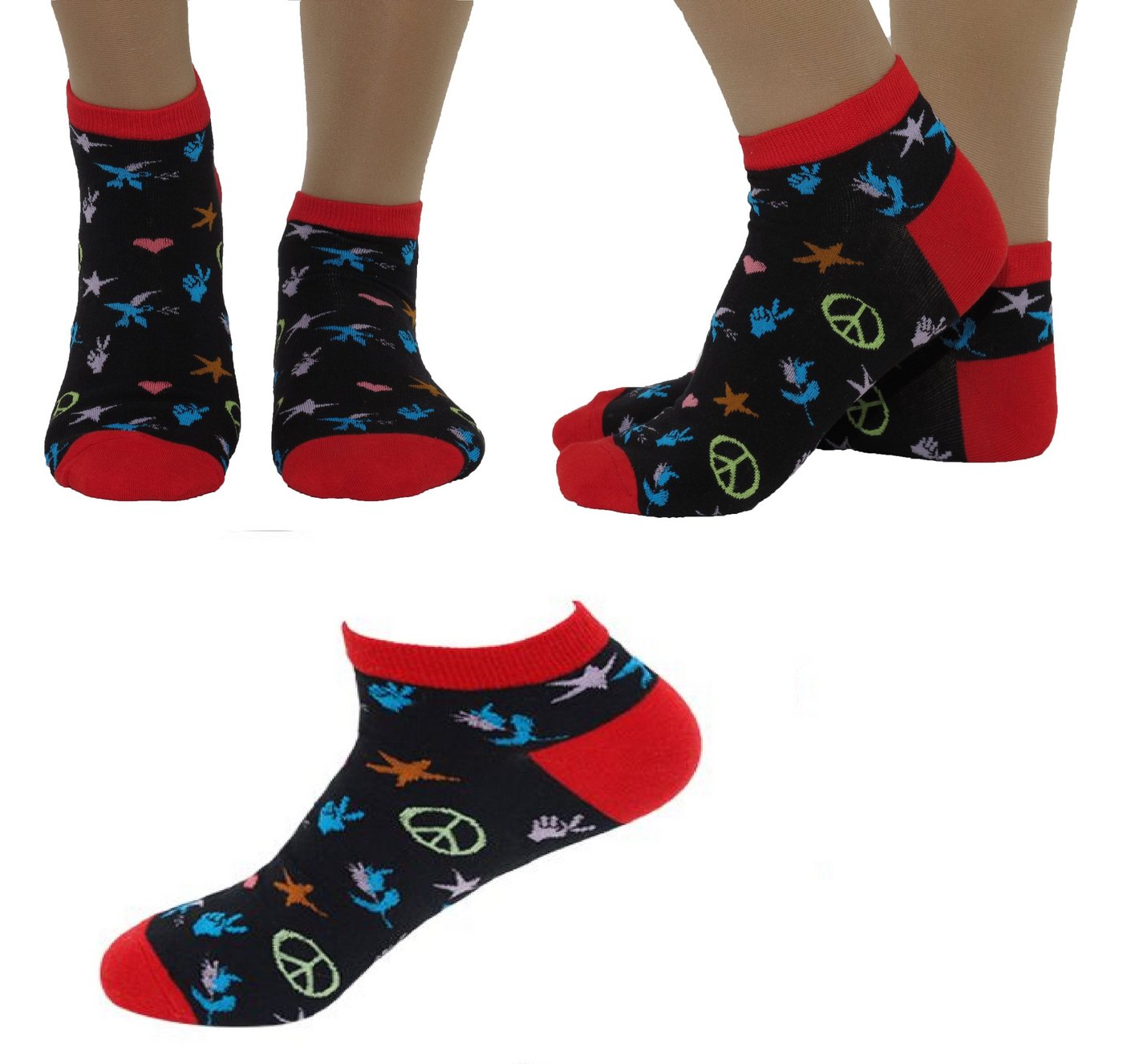 Rungassi Sneakersocken Damen Crazy Socken Sneaker Socken Kurz Gr. 39-42 P von Rungassi