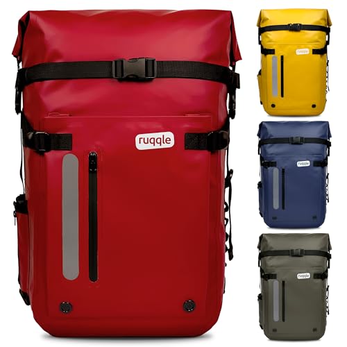Ruqqle Wasserdichter Rucksack, vielseitig, wasserdicht Tasche, Dry Bag 20/30/45 l, mit 3 Außentaschen, komfortabel, RollTop, Strand, Boot, Kanu, Paddel, Kajak, Wandern, Camping, Angeln, Motorrad Ruqqle Wasserdichter Rucksack, vielseitig, wasserdicht Tasche, Dry Bag 20/30/45 l, mit 3 Außentaschen, komfortabel, RollTop, Strand, Boot, Kanu, Paddel, Kajak, Wandern, Camping, Angeln, Motorrad von Ruqqle