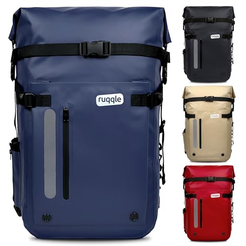 Ruqqle Wasserdichter Rucksack, vielseitig, wasserdicht Tasche, Dry Bag 20/30/45 l, mit 3 Außentaschen, komfortabel, RollTop, Strand, Boot, Kanu, Paddel, Kajak, Wandern, Camping, Angeln, Motorrad Ruqqle Wasserdichter Rucksack, vielseitig, wasserdicht Tasche, Dry Bag 20/30/45 l, mit 3 Außentaschen, komfortabel, RollTop, Strand, Boot, Kanu, Paddel, Kajak, Wandern, Camping, Angeln, Motorrad von Ruqqle