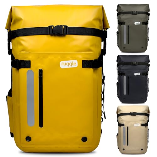 Ruqqle Wasserdichter Rucksack, vielseitig, wasserdicht Tasche, Dry Bag 20/30/45 l, mit 3 Außentaschen, komfortabel, RollTop, Strand, Boot, Kanu, Paddel, Kajak, Wandern, Camping, Angeln, Motorrad Ruqqle Wasserdichter Rucksack, vielseitig, wasserdicht Tasche, Dry Bag 20/30/45 l, mit 3 Außentaschen, komfortabel, RollTop, Strand, Boot, Kanu, Paddel, Kajak, Wandern, Camping, Angeln, Motorrad von Ruqqle