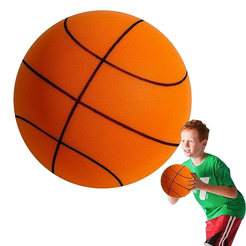 Rurunklee Leiser Basketball, unbeschichteter, hochdichter Trainingsschaumball der Größe 3, leicht zu greifender, leiser Basketball, stummgeschalteter Basketball für Verschiedene Innenbereiche von Rurunklee