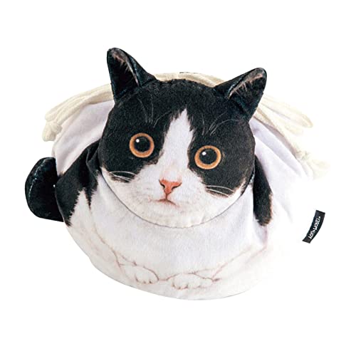 Rurunklee Make-up-Tasche in Katzenform, lustige Kätzchen-Kulturbeutel, mit Kordelzug, weiche Make-up-Reisetasche, Organizer und Münztasche für Badezimmer, Urlaub, Fitnessstudio, Schwarze und weiße Rurunklee Make-up-Tasche in Katzenform, lustige Kätzchen-Kulturbeutel, mit Kordelzug, weiche Make-up-Reisetasche, Organizer und Münztasche für Badezimmer, Urlaub, Fitnessstudio, Schwarze und weiße von Rurunklee
