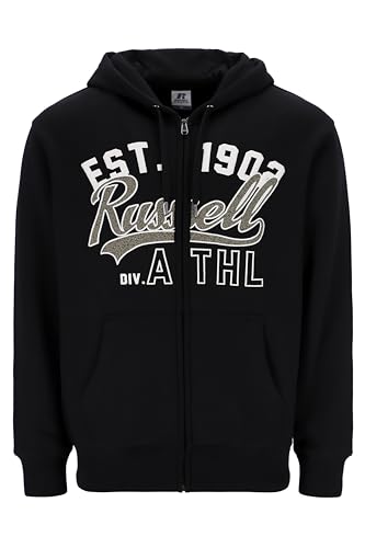 Russell Athletic A30222-IO-099 HIT-Zip Through Hoody Sweatshirt Herren Black Größe XL von Russell Athletic